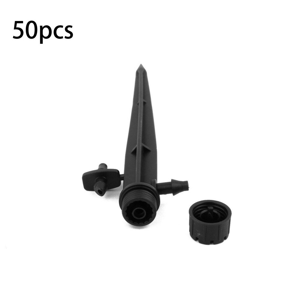50Pack Adjustable Water Flow Irrigation Dripper Nozzle Stake Emitter Drip