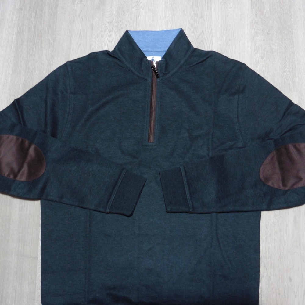 Sharp Lad Men's M Brewster Quarter Zip Pullover Coal Peacock Heather LS