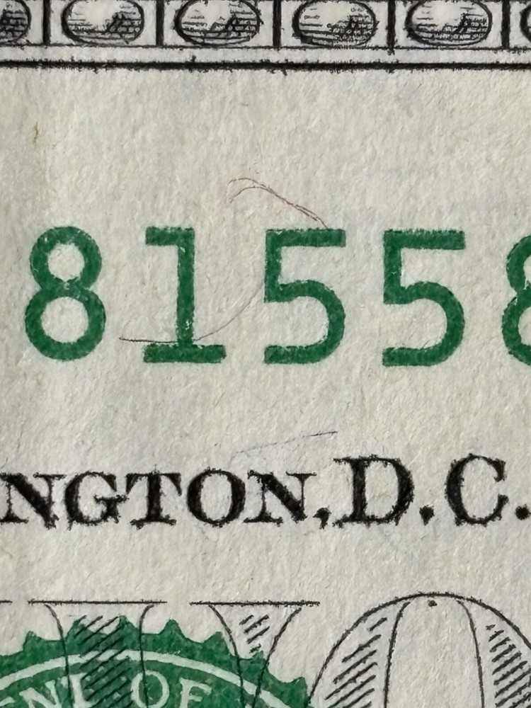 1995 Us $2 Dollar Error Note Ink Bleeds , Miscut Excellent Condition ￼