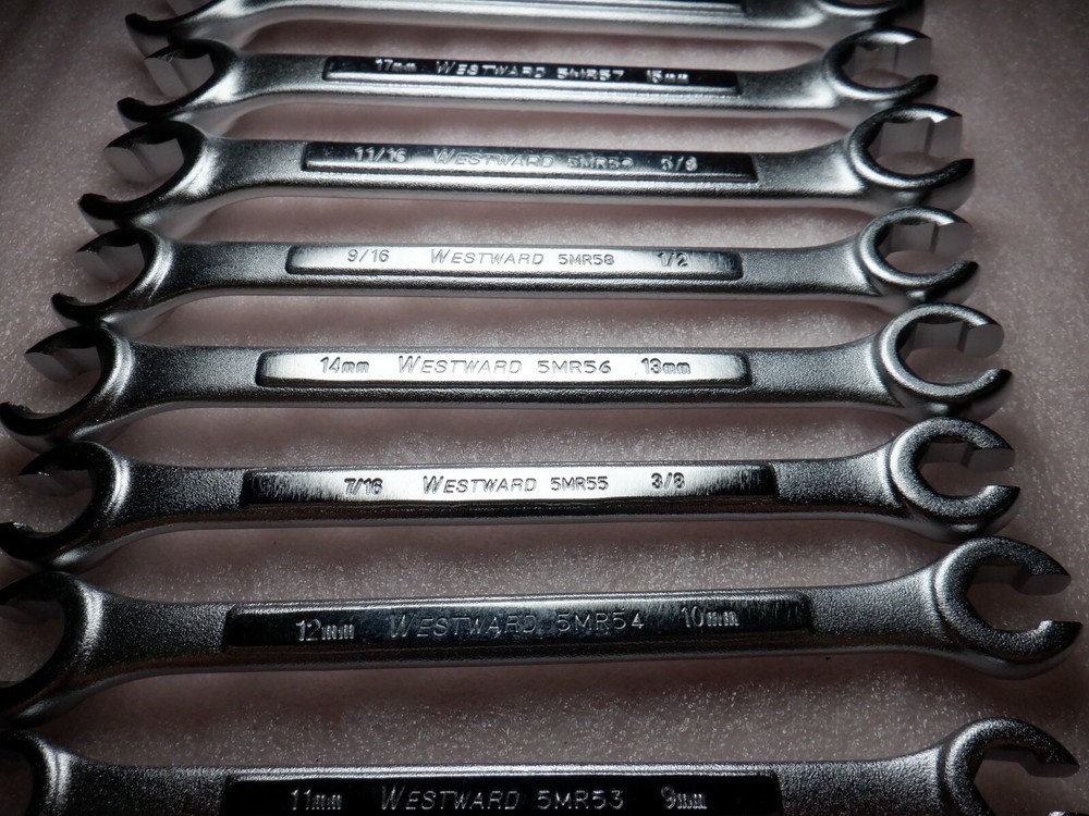 WESTWARD 8 PC. FLARE NUT WRENCH SET