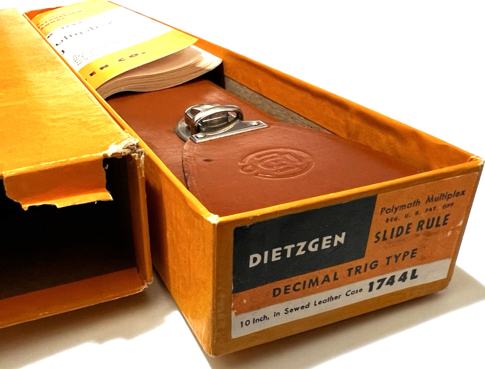 Dietzgen Slide Rule Polymath Multiplex Decimal Trig Type 1744 Case Box Manual