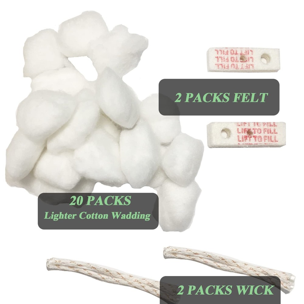 Lighter Cotton Wadding and Felt and Wick for Universal Lighter Lighter Replac