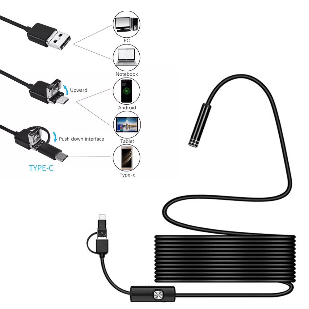 Megapixels HD USB C Endoscope Type C Borescope Inspection Camera NEW for Android