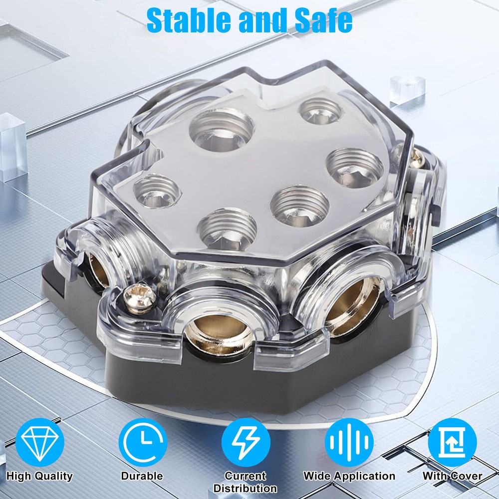 2pcs Efficient Power Distribution Block 1 In 5 Out for Amplifiers Equipment