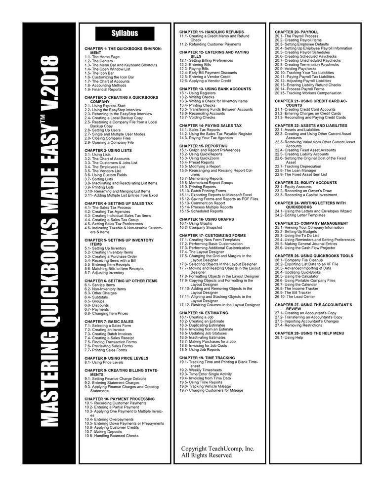 Learn QUICKBOOKS PRO 2018 Video Training Tutorial DVD and Digital Course 7 Hours