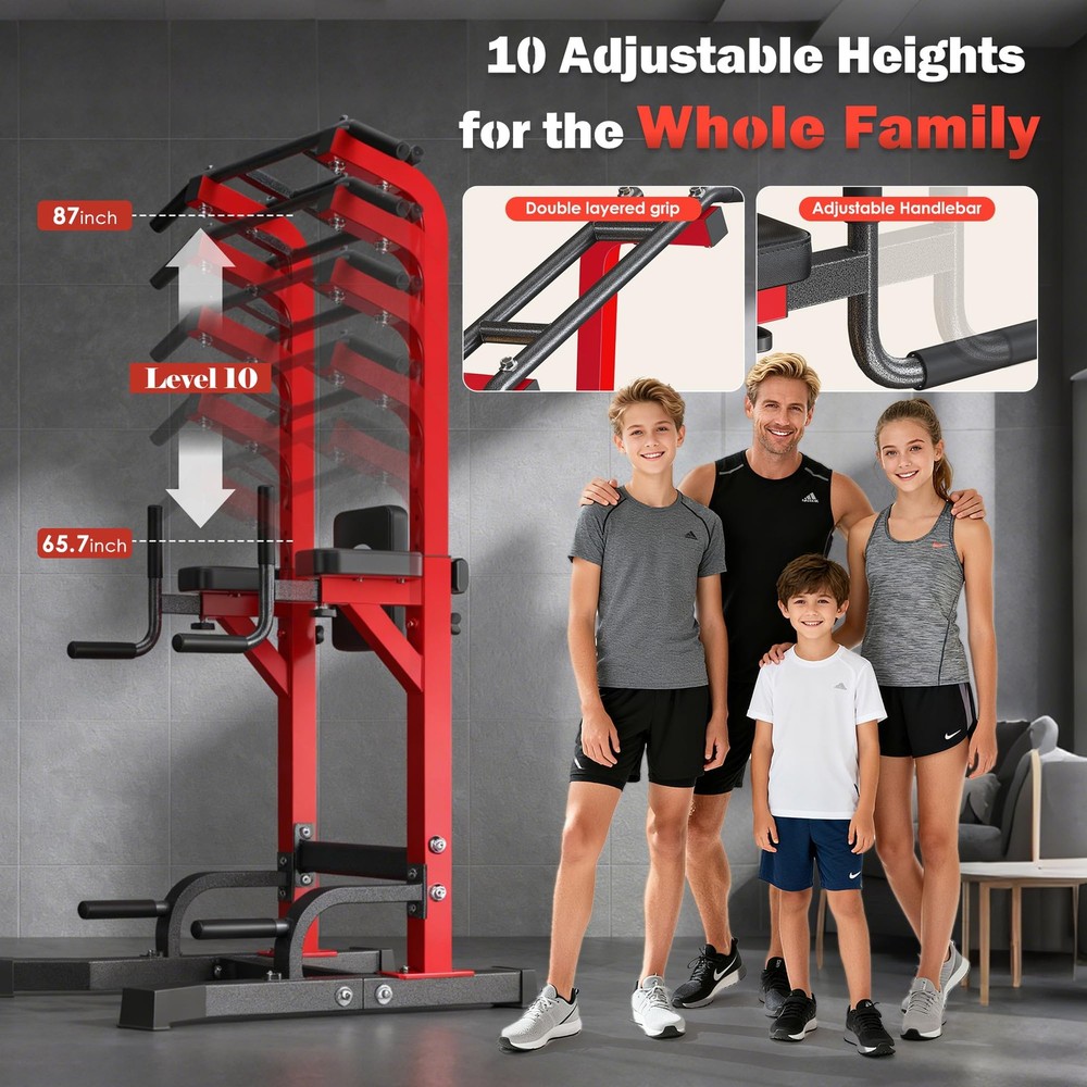 Home Gym Power Tower Adjustable Pull Up Station