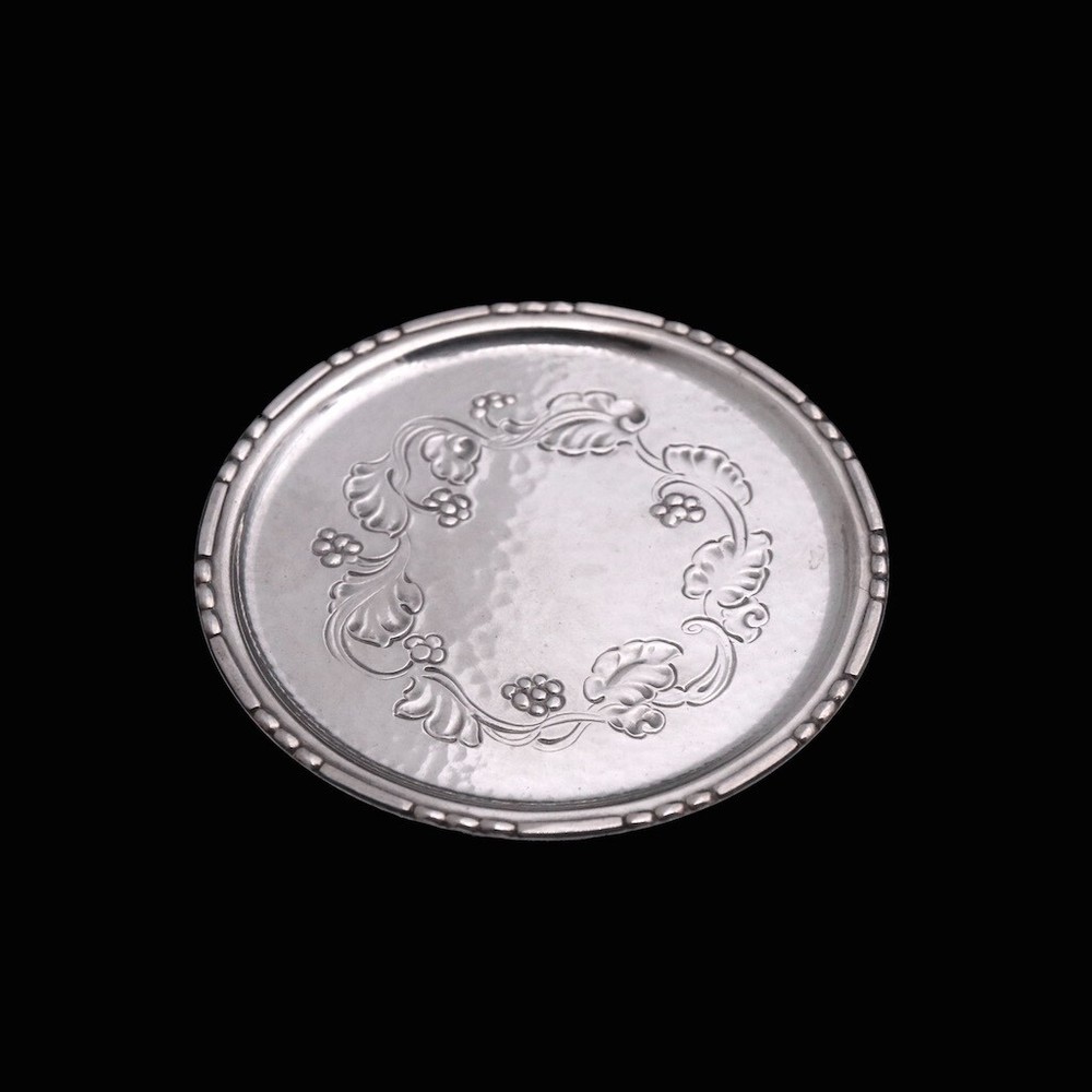 Georg Jensen. Hammered Sterling Silver Glass Coaster #51 - GI