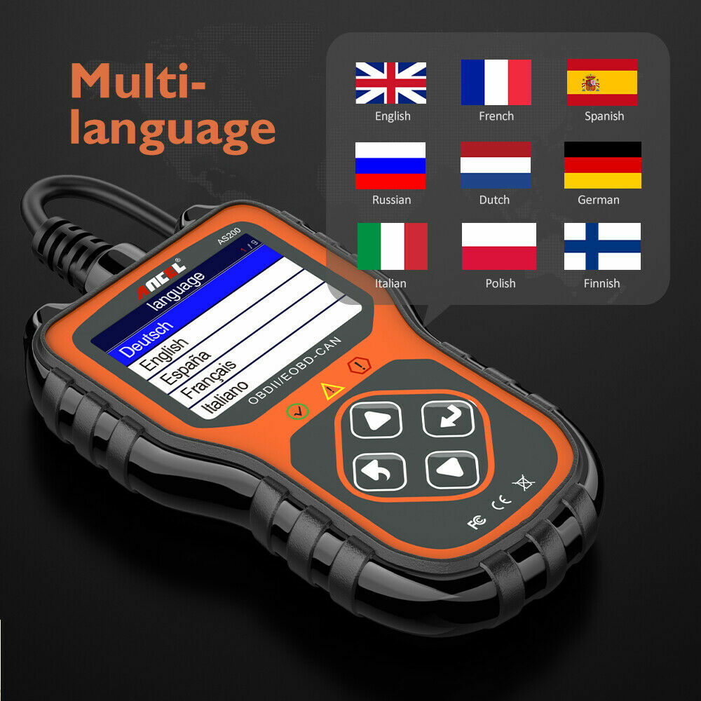 ANCEL AS200 OBD2 Scanner Code Reader Engine Transmission Check Diagnostics Tools