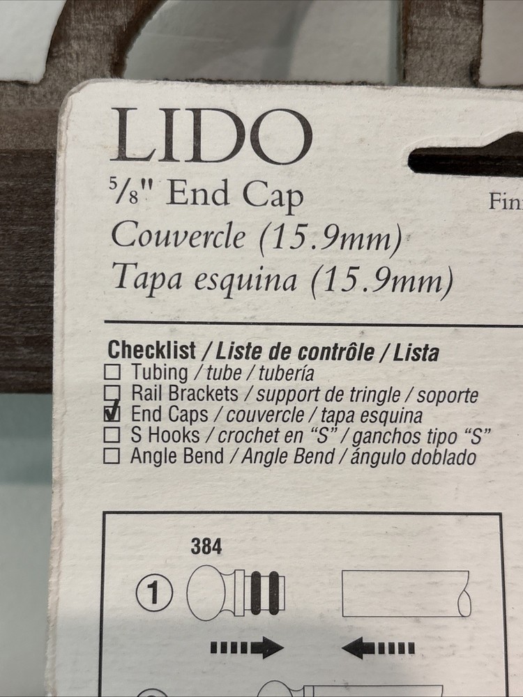 LIDO Solid Brass Gourmet Rail System End Cap & Rail Bracket MINT NOS