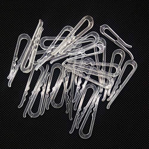 100pcs U Shape Clear Durable Plastic Alligator Clips Shirts Folding Ties Sock...