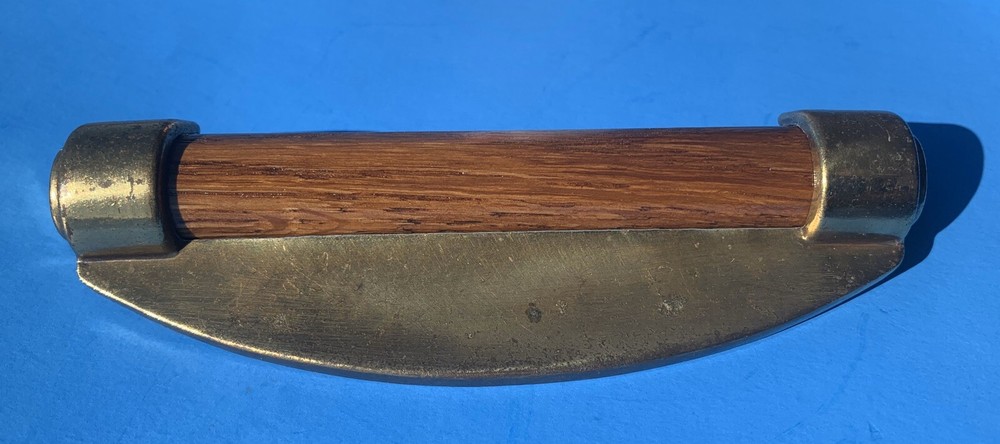 1984 BRASS & OAK Mid century Modern Antique Hardware drawer pull 5"centers