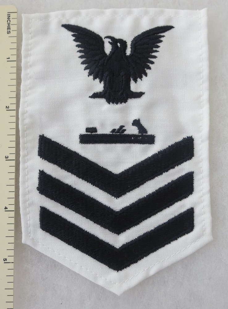 US NAVY PATTERNMAKER PETTY OFFICER PO RATE PATCH on White ORIGINAL