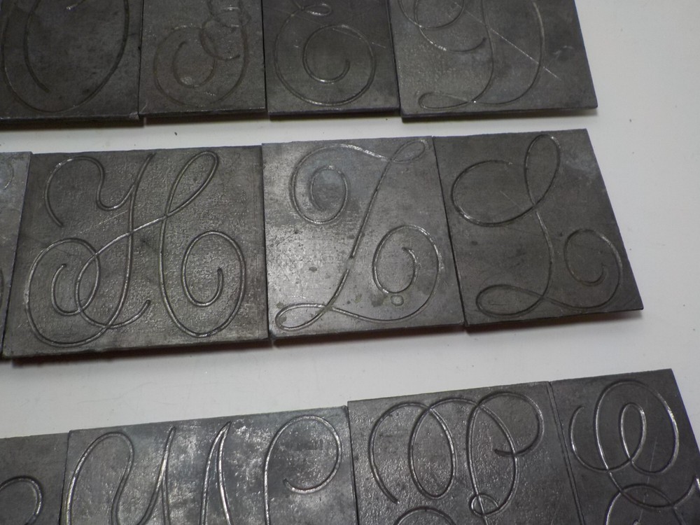 FONT LETTER MONOGRAM SCRIPT NUMBER LETTER PLATES FOR ENGRAVER ENGRAVING #3