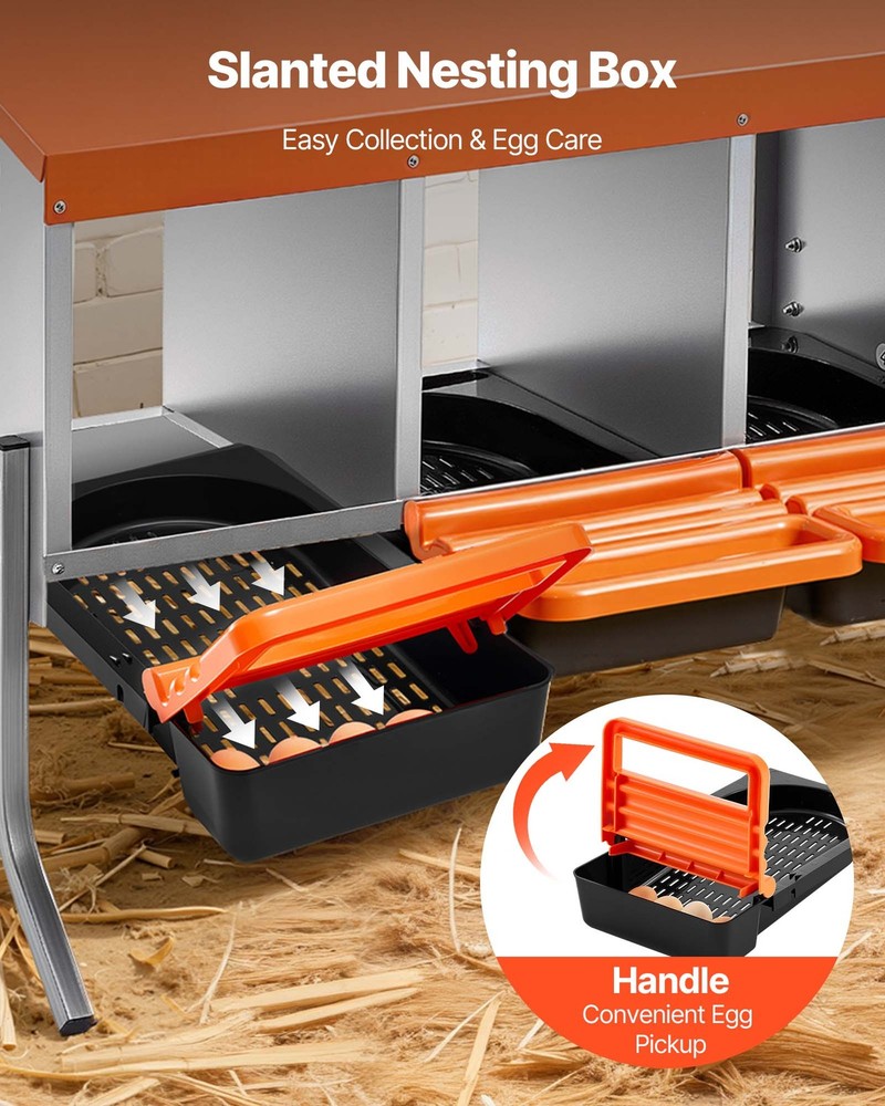 VEVOR Chicken Nesting Boxes Chicken Laying Boxes 4 Compartments for Laying Eggs
