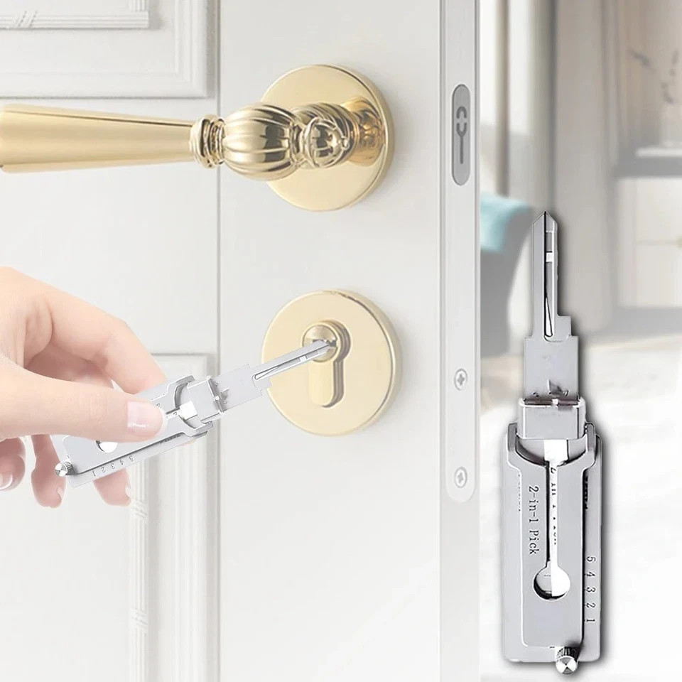 2-in-1 Stainless Steel Key Decoder SS001 PRO Lock Decoder Repair Tools-usa