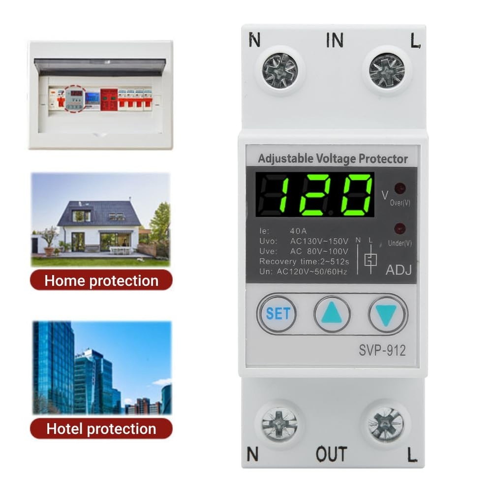 Undervoltage Protector 120VAC Self Recovery Adjustable Voltage Protective Dev...