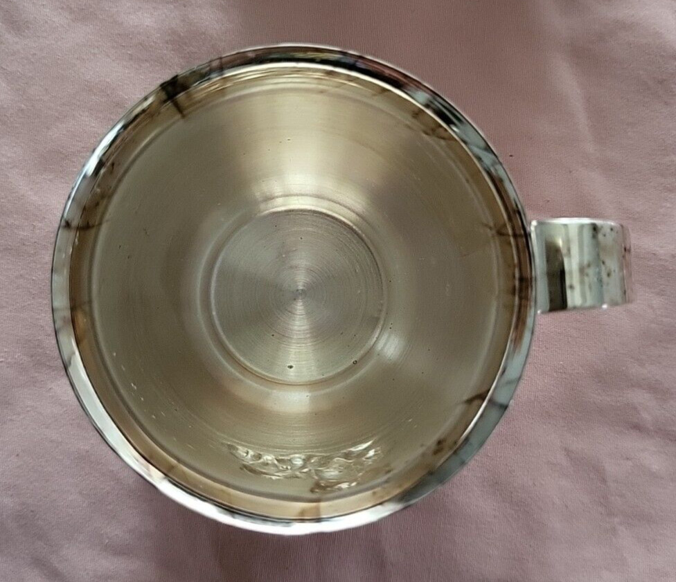 Solid Brass Silver Plated Baby Cup Bears In Original Box