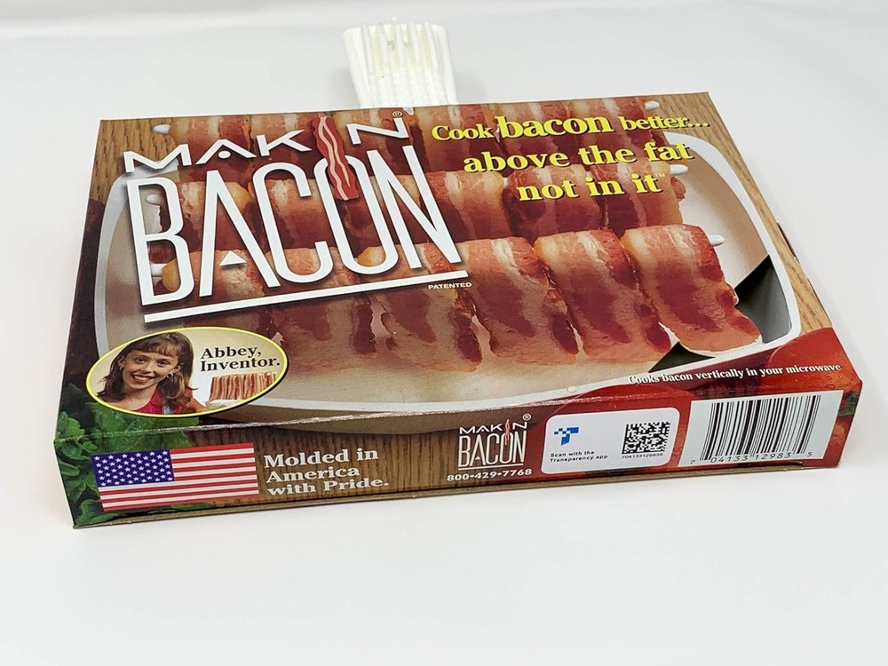 Microwave Bacon Dish Plastic Modern Compact Easy Clean Up Reduces Fat