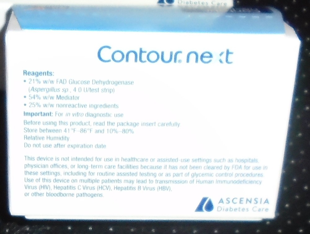 CONTOUR NEXT - BLOD GLUCOSE TEST STRIPS - 100 STRIPS EXP 11/26