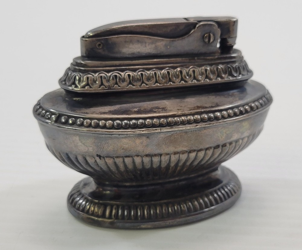 EE) Vintage Ronson Queen Anne Metal Table Lighter