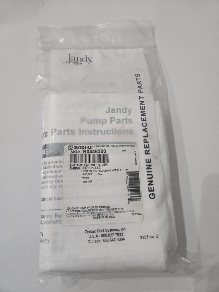 Zodiac R0446300 Backplate O-Ring Replacement for Select Zodiac Jandy Pool & Spa