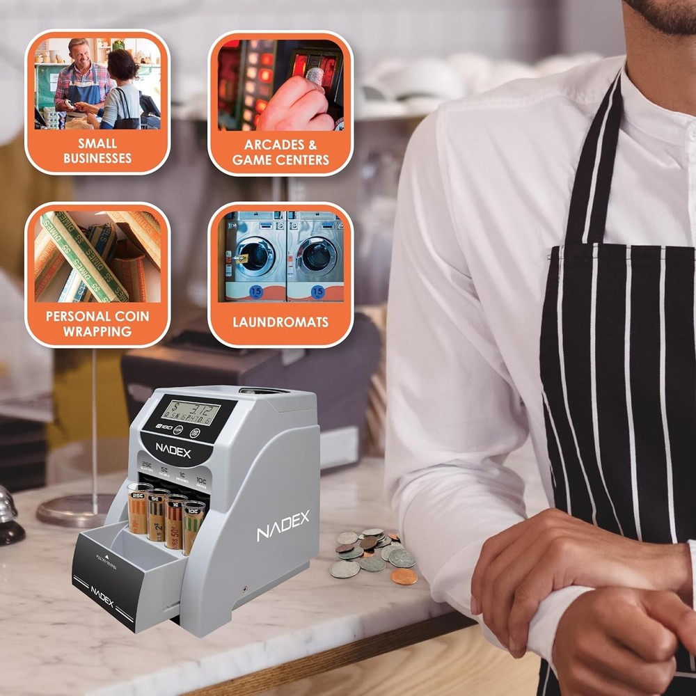 S180 Digital Coin Counter, Sorter,and Wrapper - Automatically Sorts and Count...