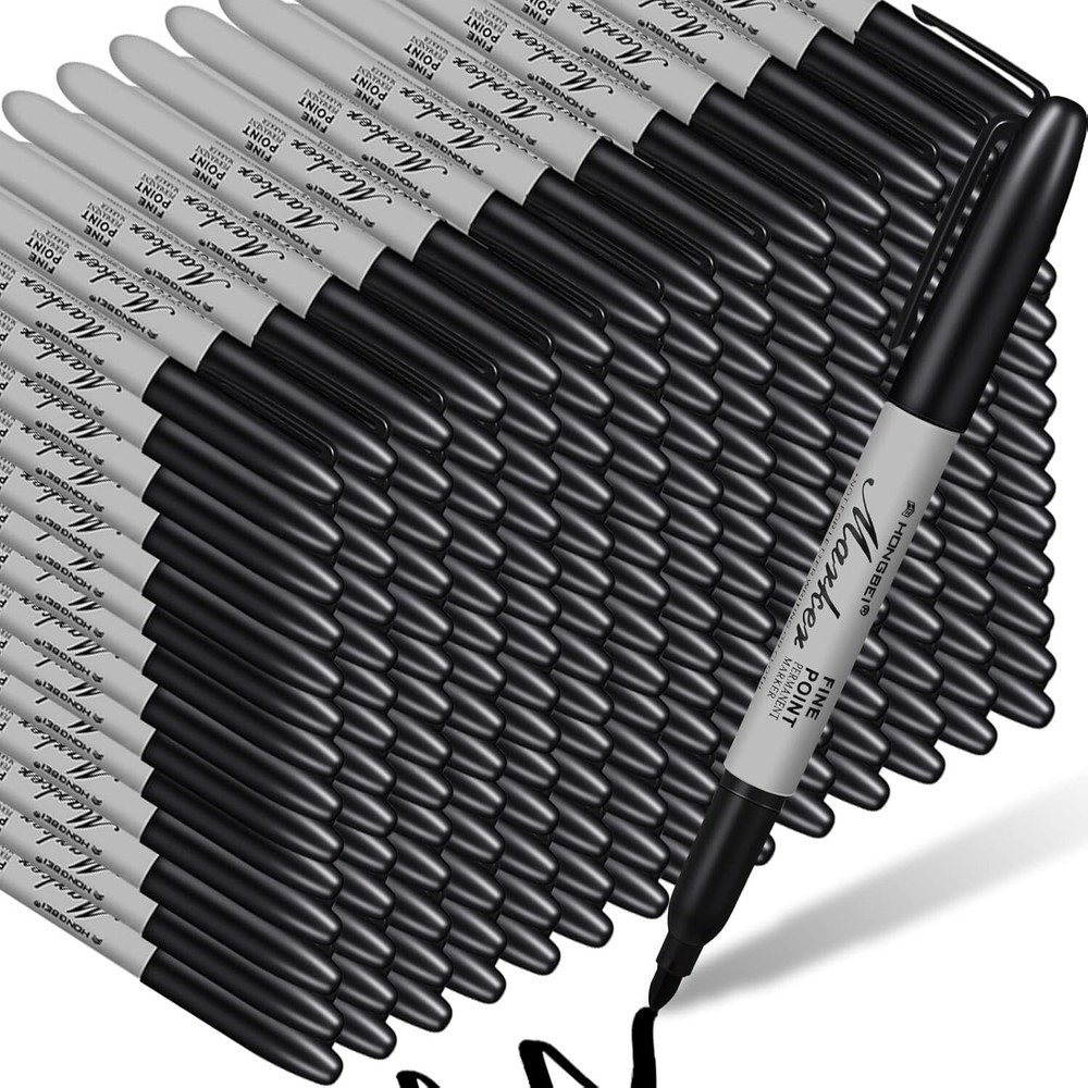 500 Pack Permanent Markers Bulk Black Permanent Marker Set Fine Point Marker ...