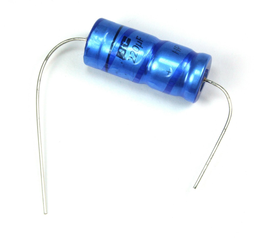 2pcs BC Components Axial Capacitor, 220uF 100v, LL Series