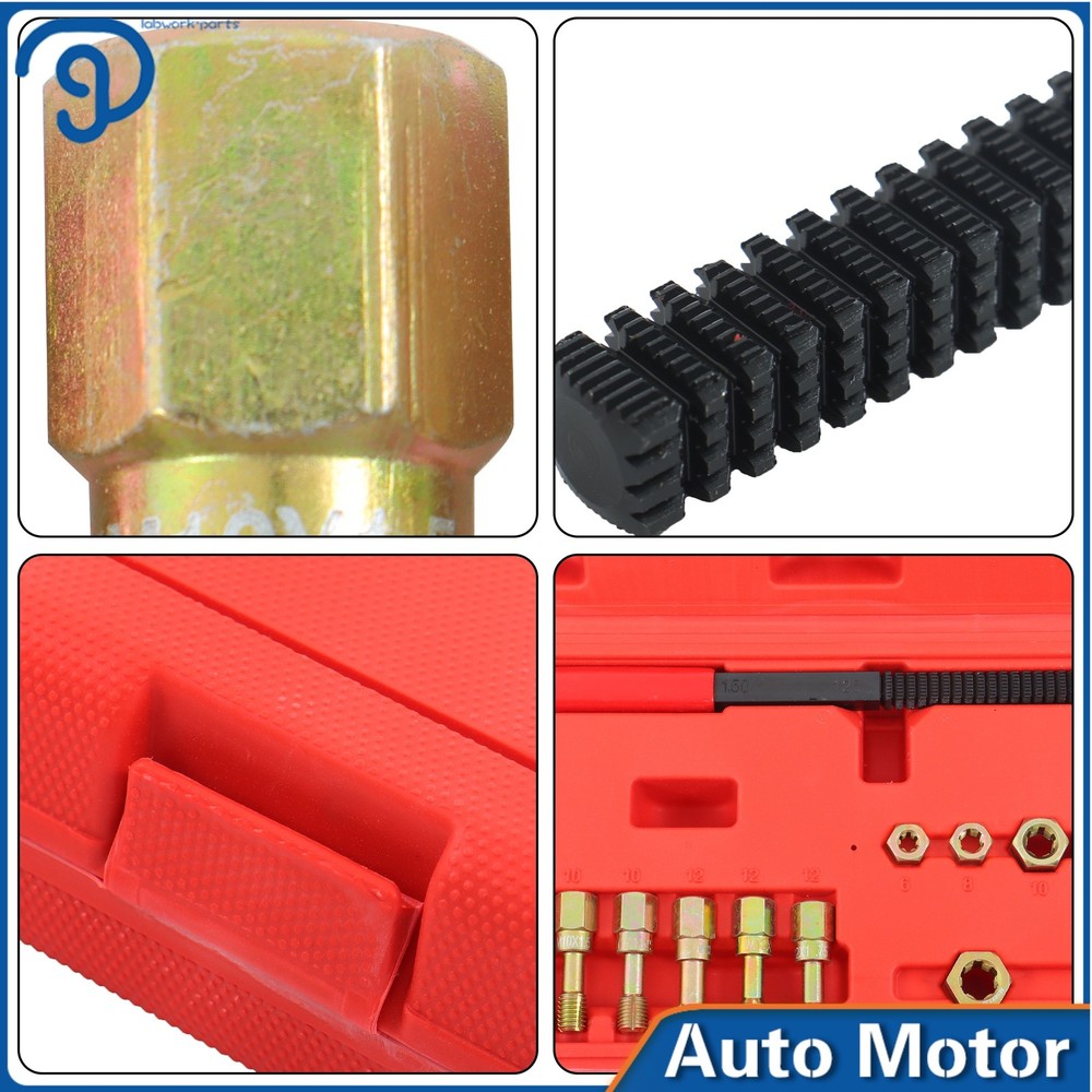 15-Piece Metric Thread Chaser Set M6 M8 M10 M12 Thread Restorer Tool Thread Set