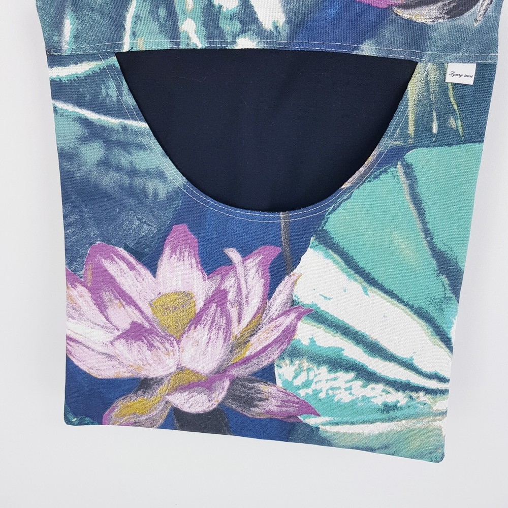Peg Bag Handmade Blue Abstract Flower Print Lined Laundry Clothes Peg Holder