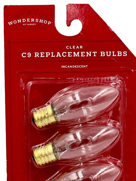 4 Pack C9 Clear Replacement Holiday Universal Light Bulbs 7 Watt 120 Volt Bulb