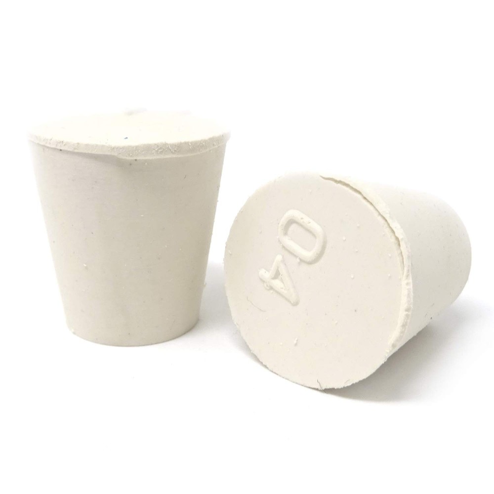 10PCS 4 Tapered White Solid Rubber Stopper, Rubber Plug, 26x19x28mm, Lab