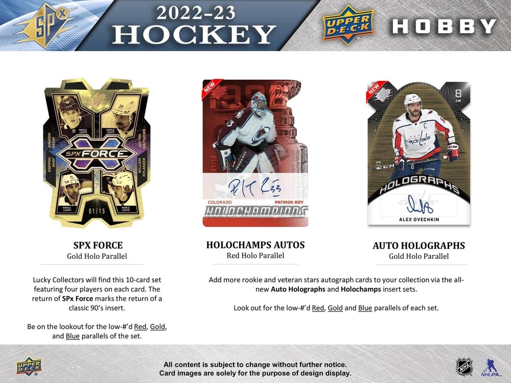 2022/23 UPPER DECK SPX HOCKEY HOBBY BOX