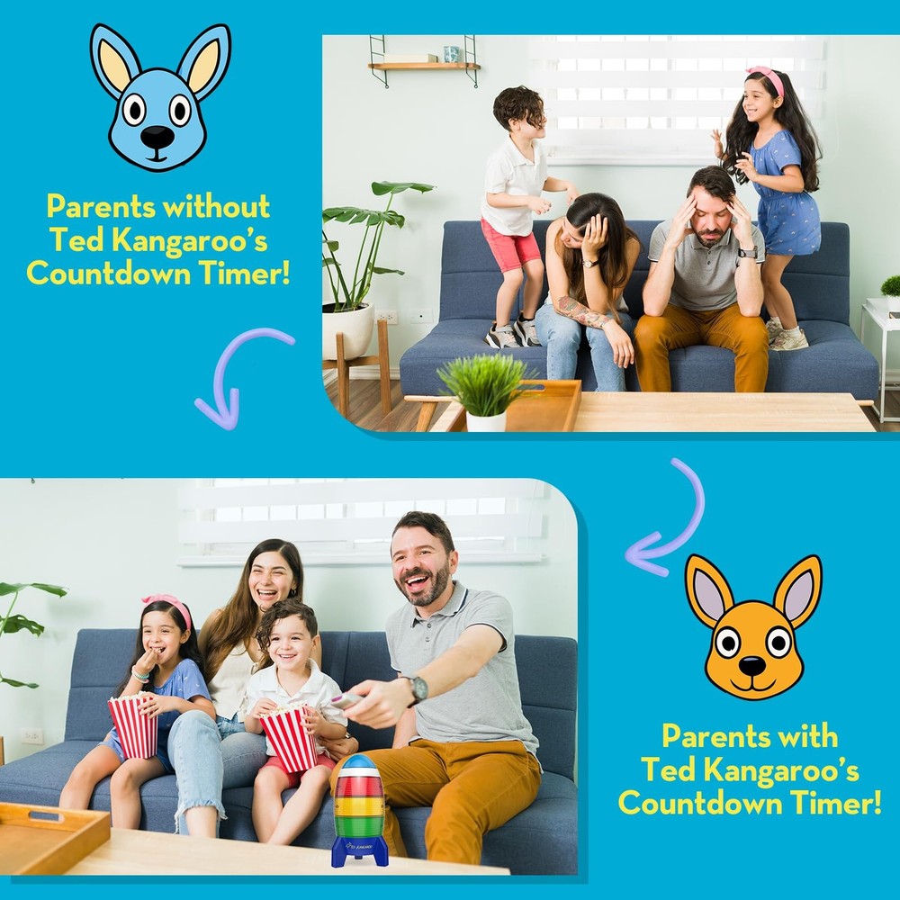 Countdown Timer! Blast Off Visual Timer for Kids with Audio Rocket, 0-24 Hour