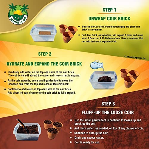 4 Bricks (5 lb) Premium Super Washed Coco Coir, Yields 9 gallons, Seed