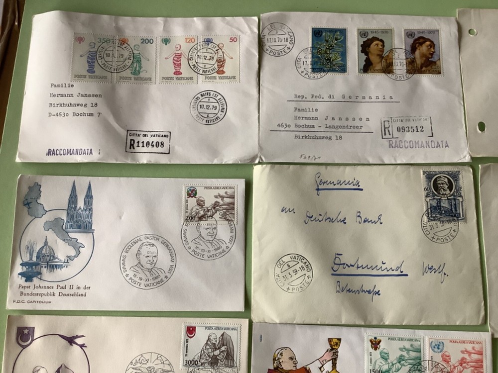 Vatican postal covers 9 item Ref A2005