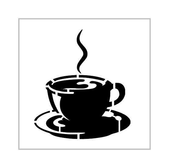 Coffee Cup Stencil 4 Inch Java Mug Silhouette Miniature Design Sheet MIN261
