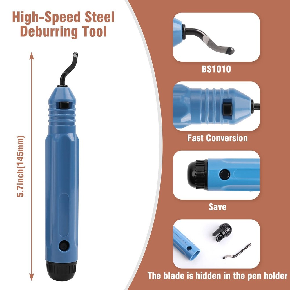 Copper Pipe Cutter Expander Drill Bit Tools Set Swaging HVAC Deburring Kit US