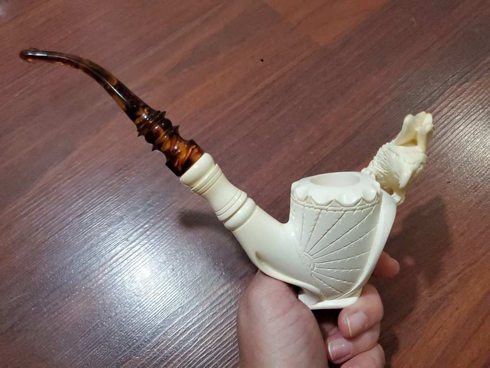 O. Ikibus Signed Meerschaum Pipe -1988 Eagle - Never Used