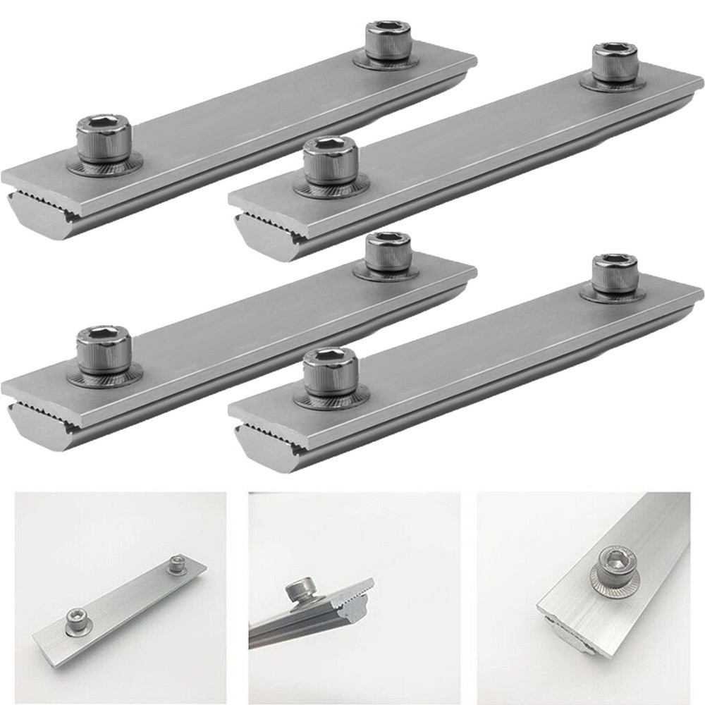 Aluminium Solar Module Rails Profile Connectors Mounting Connection New