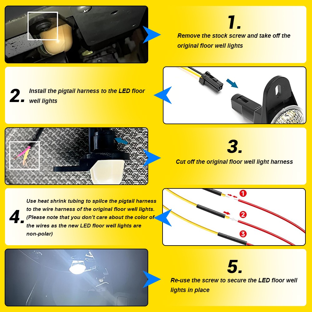 For Jeep Wrangler TJ Cherokee XJ LED Under Dash Courtesy Light