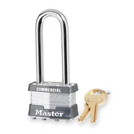 Master Lock 81Kalj Padlock, Keyed Alike, Long Shackle, Rectangular Steel Body,