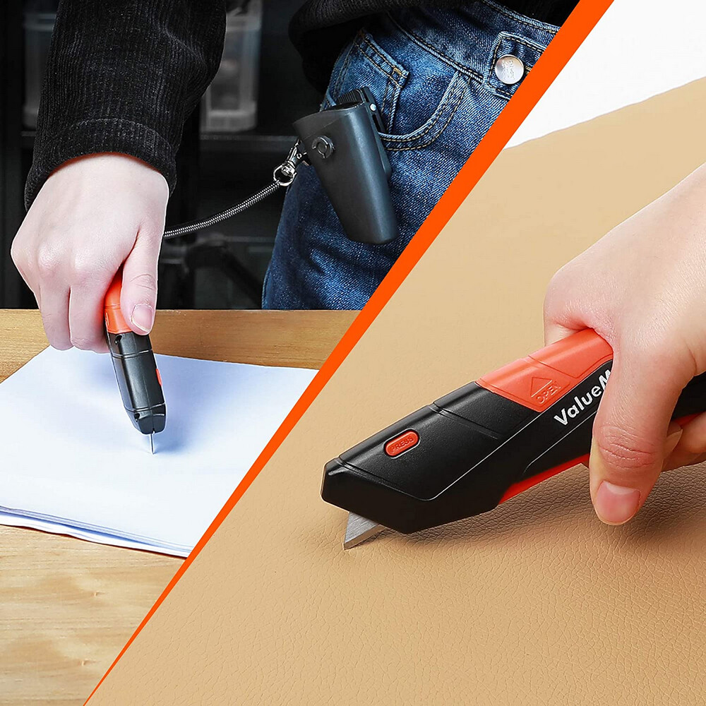 ValueMax 2-Pack Box Cutter Knife, Self-Retracting 3-Position Locking Blade