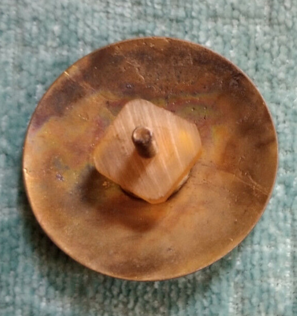 WW2 US Army EM Visor Hat Badge with Bakelite nut