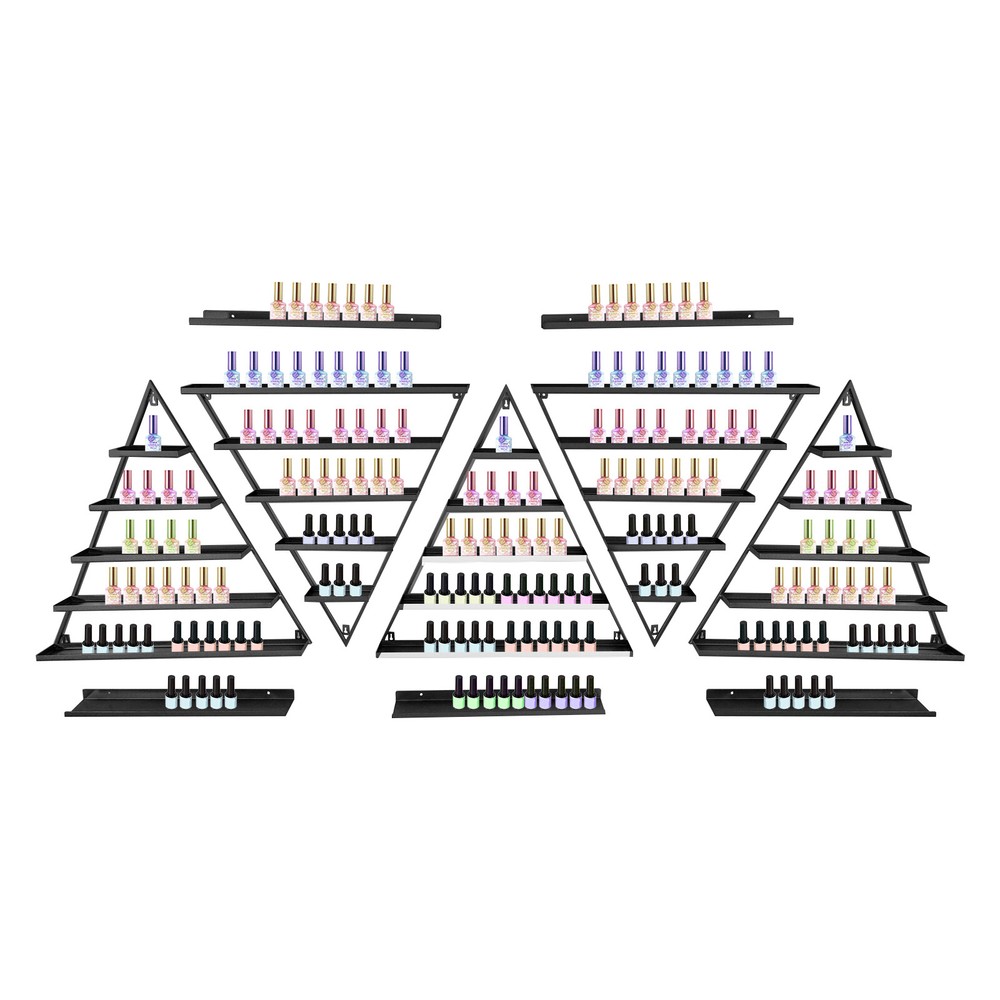10Pcs Cosmetics Nail Polish Racks 5-Tier Triangular Wall-Mount Display Racks