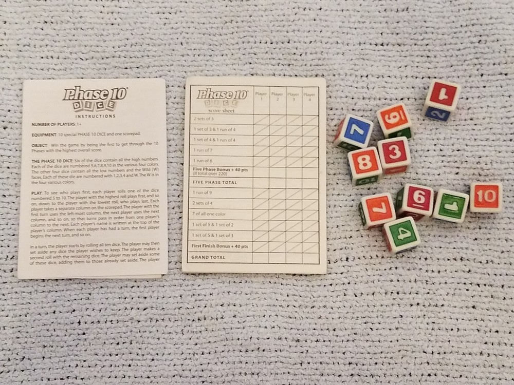 Phase 10 Dice Game in Blue Tin Fundex 2008