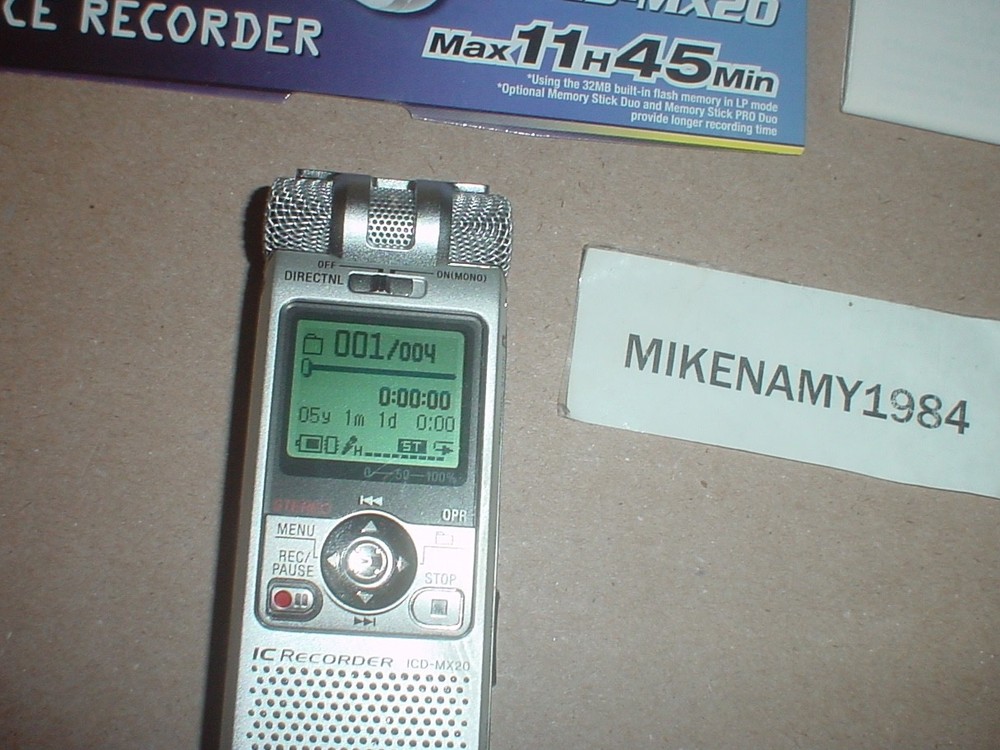 Sony Handheld Mini Digital Voice Editor Recorder 2 ICD-MX20