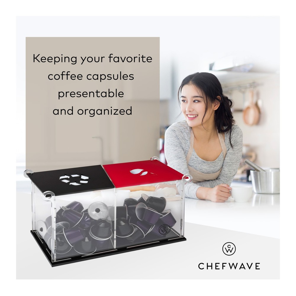 ChefWave Coffee Pod Organizer for Nespresso Capsules Storage Kitchen