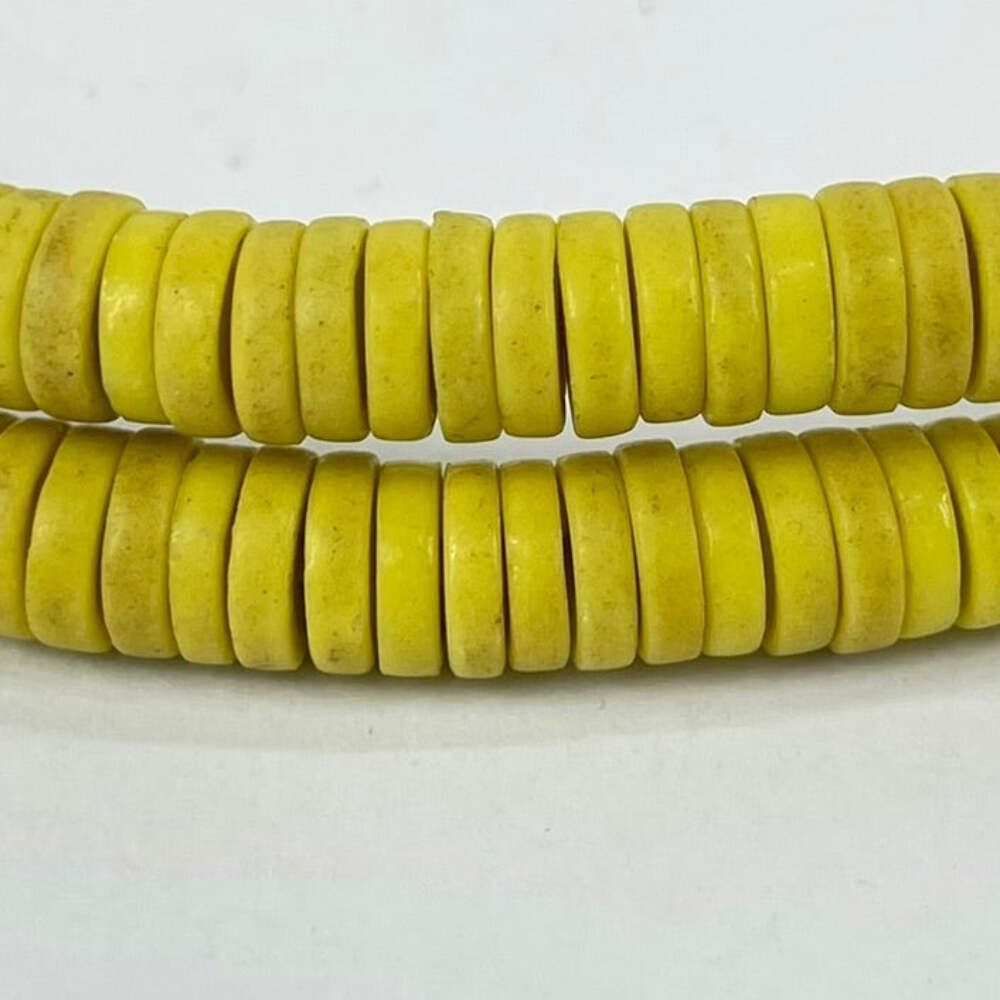 Bohemian Button Yellow Trade Beads