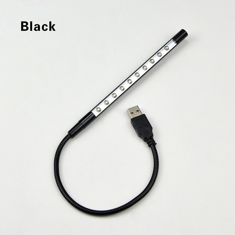 USB Keyboard Night PC Light Flexible Lamp 10 LED for Reading Notebook Laptop